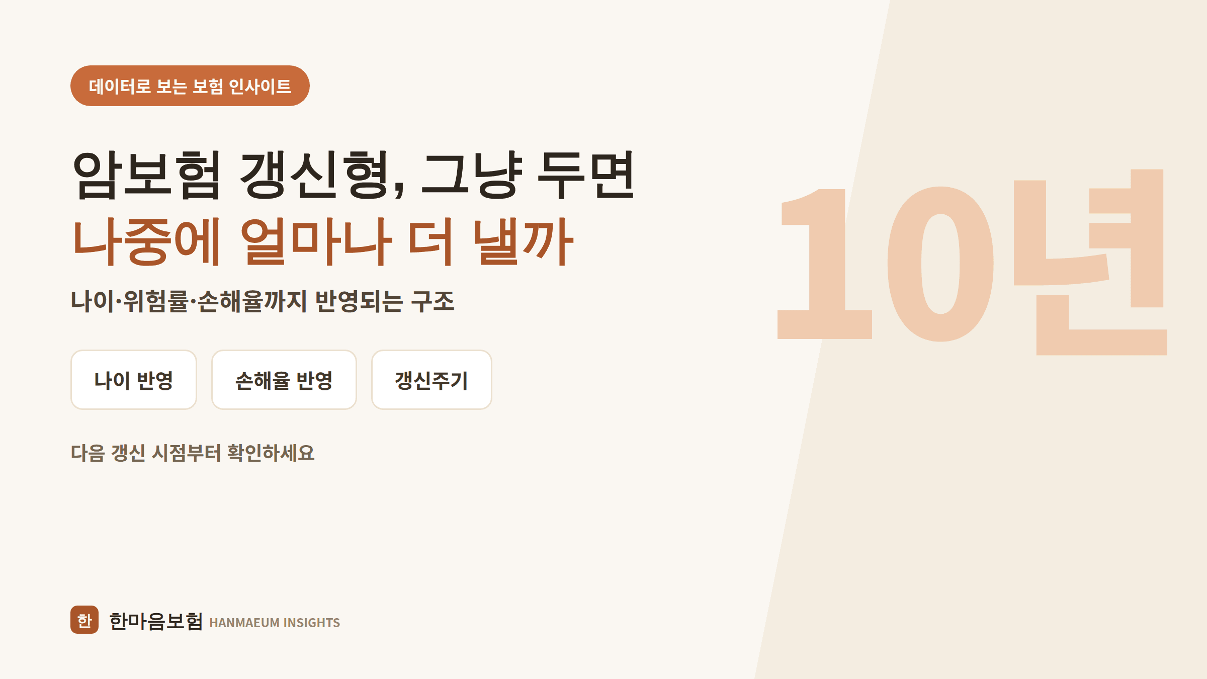 암보험, 갱신형 그냥 두면 나중에 얼마나 더 낼까?
